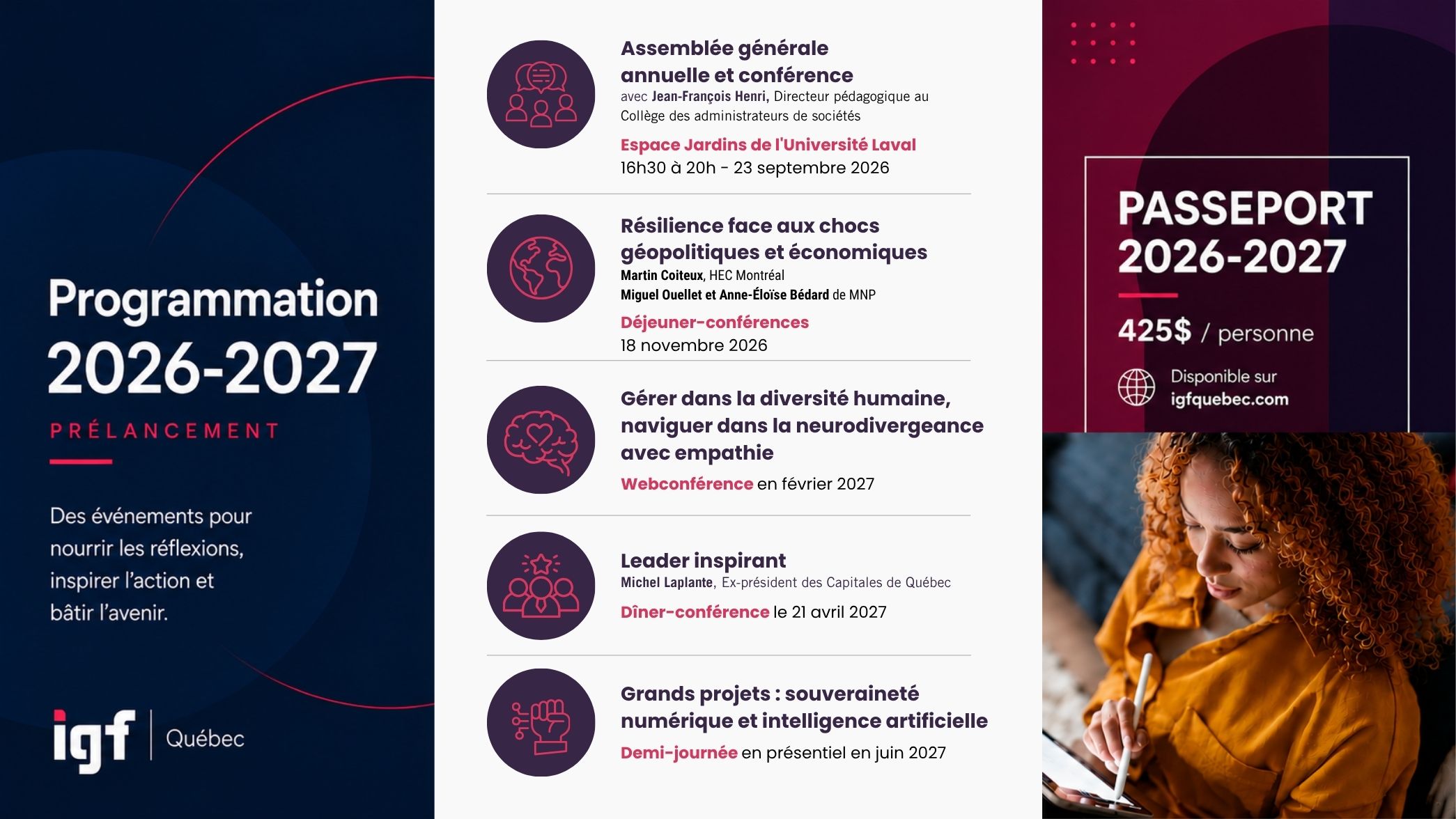 Programmation 2026-2027 IGF Québec